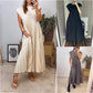 Sleeveless pleated simple solid colour dress
