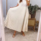 Sleeveless pleated simple solid colour dress