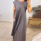 Sleeveless pleated simple solid colour dress