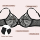 💜Enchante Floral Lace Plus Size Underwire Unlined Unpadded Minimizer Full Coverage Bra Women's Wear Comfortable Breathable Mesh Cup