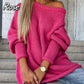 🔥Limited Time 50% OFF🔥Women's Solid Knitted Round Neck Sweater