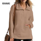 🔥Limited Time 50% OFF🔥Women’s Casual Half-zip Lapel Pullover Tops with High-low Hem